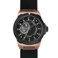 Vento Black Rose Gold Leather